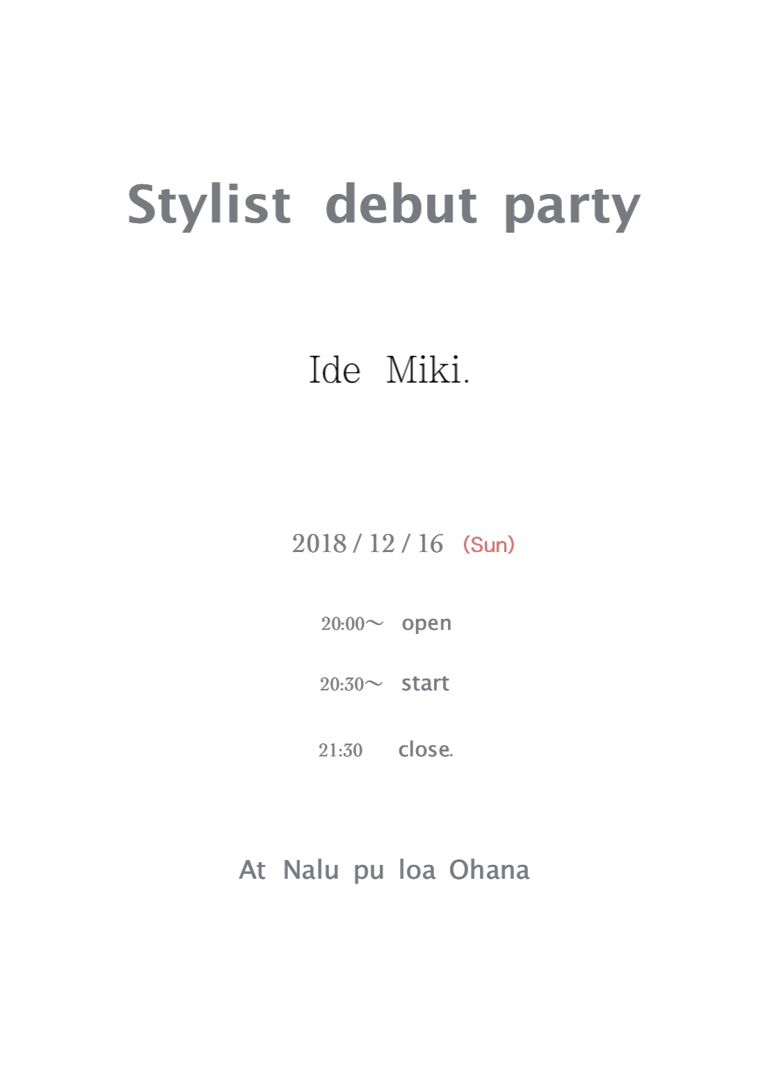 stylist debut !! stylist debut !!